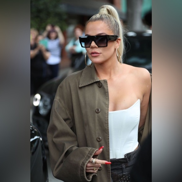 CELINE Burgundy Square Shield Sunglasses - Picture 10 of 16